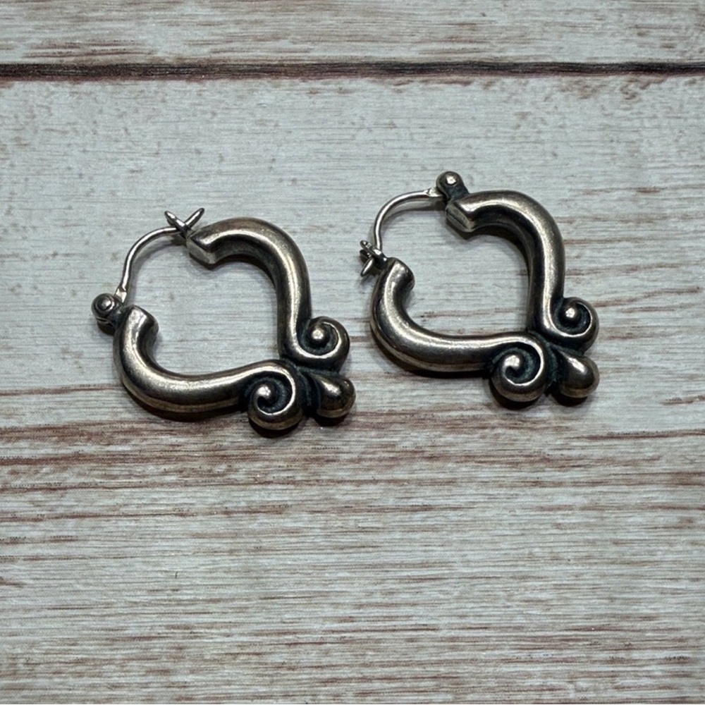 James Avery Retired Scroll Earrings Sterling Silver View 5